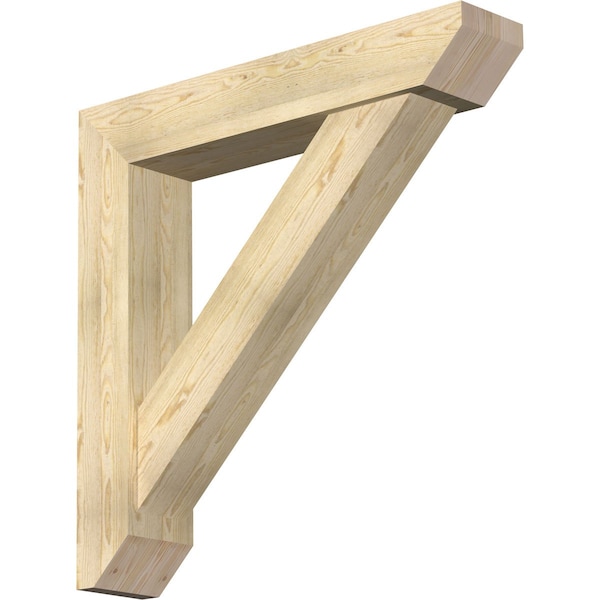 Ekena Millwork Traditional Slat Rough Sawn Bracket w/ Offset Brace, Douglas Fir, 8"W x 42"D x 42"H BKT0806X42X42TRA06RDF - main